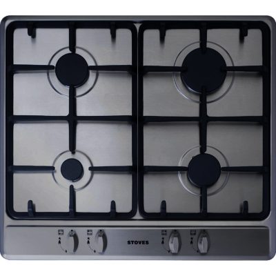 Stoves SGH600C 60cm 4 Burner Gas Hob With Cast Iron Pan Supports in Stainless Steel